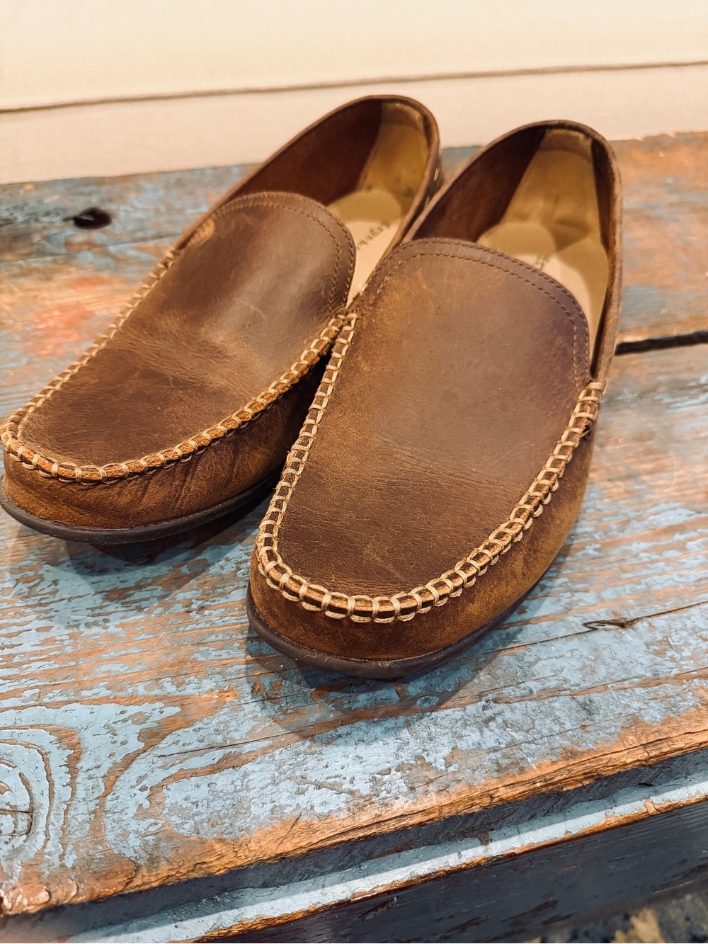 Frye Brown Leather Slip-On Loafers